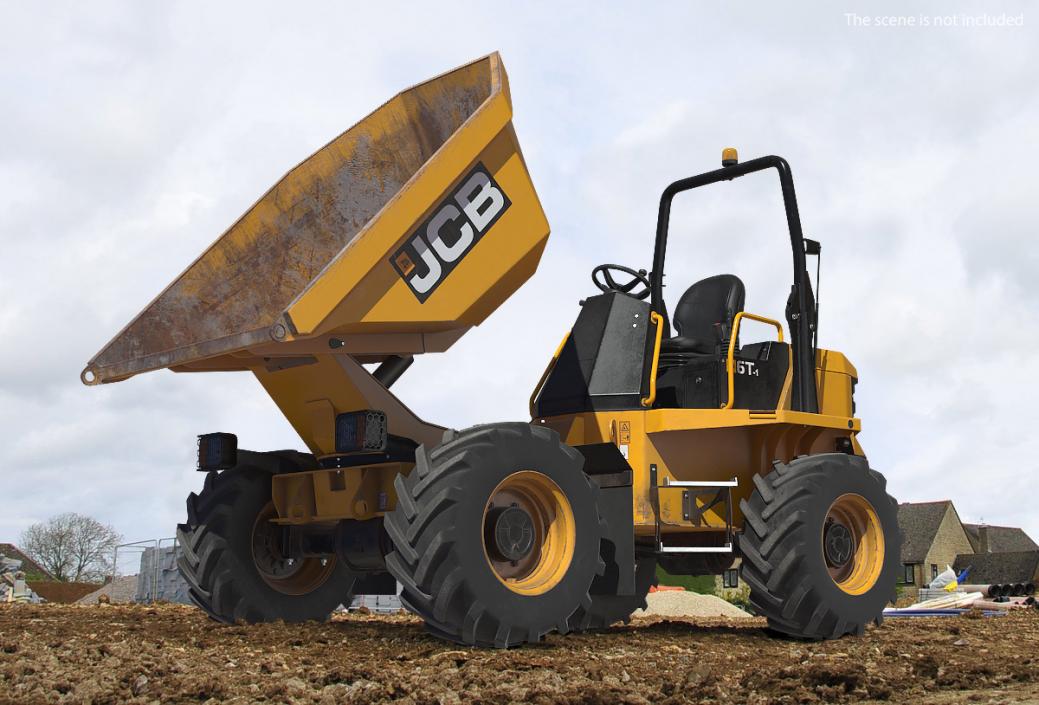 3D JCB 6T-1 Site Dumper Dirty Rigged model