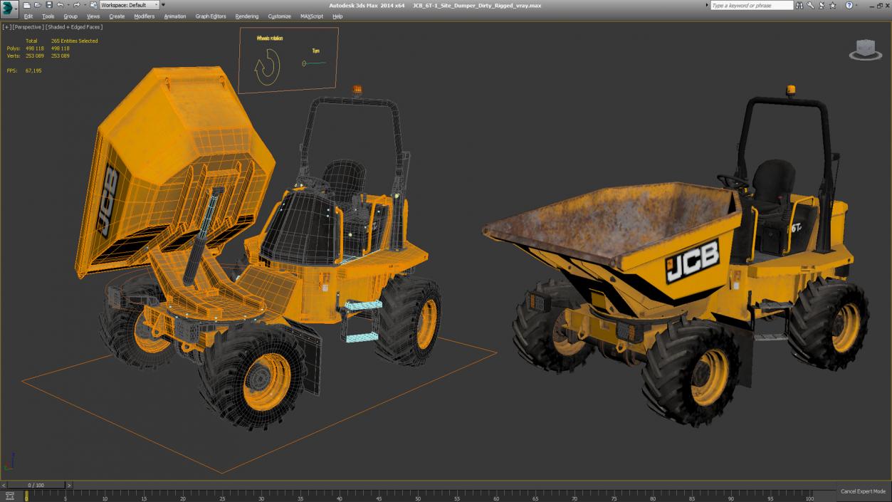 3D JCB 6T-1 Site Dumper Dirty Rigged model