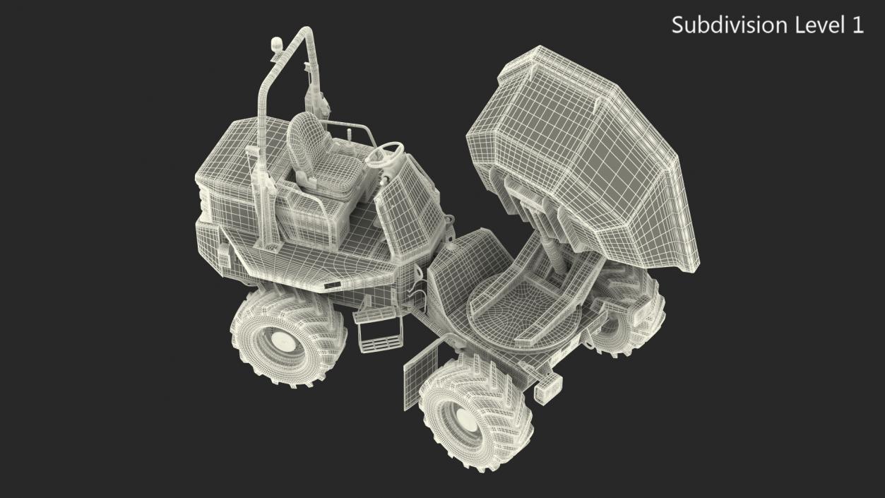 3D JCB 6T-1 Site Dumper Dirty Rigged model