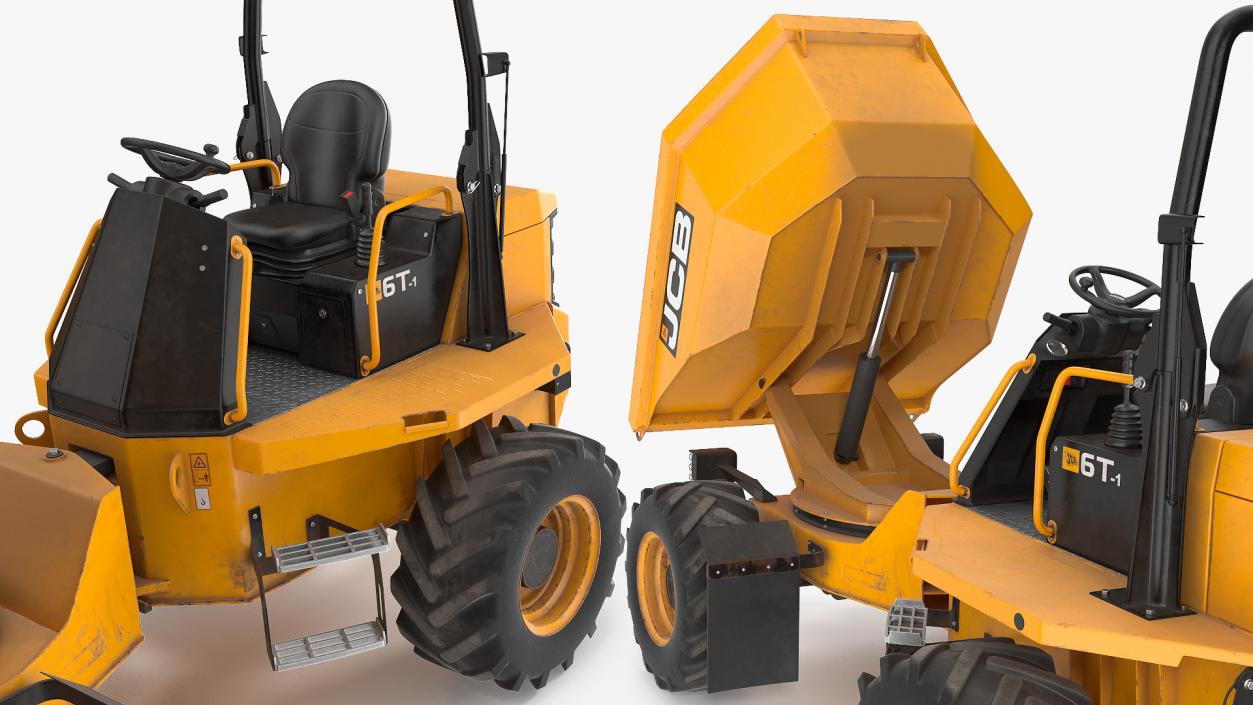 3D JCB 6T-1 Site Dumper Dirty Rigged model