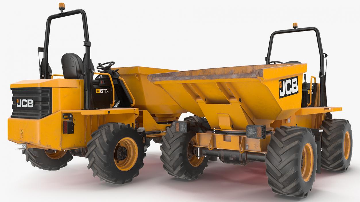 3D JCB 6T-1 Site Dumper Dirty Rigged model