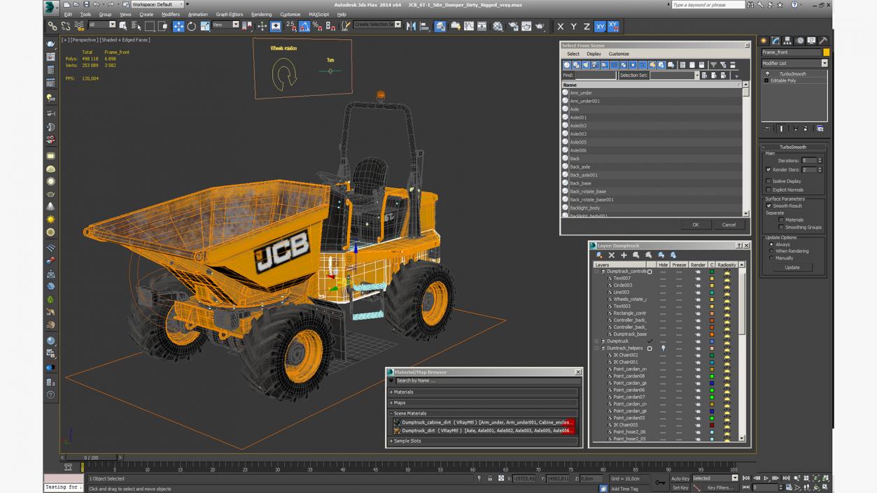 3D JCB 6T-1 Site Dumper Dirty Rigged model