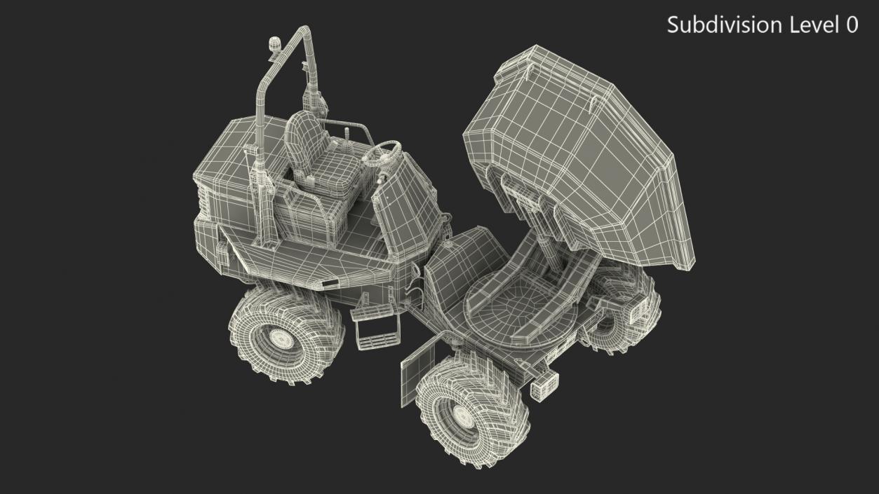 3D JCB 6T-1 Site Dumper Dirty Rigged model