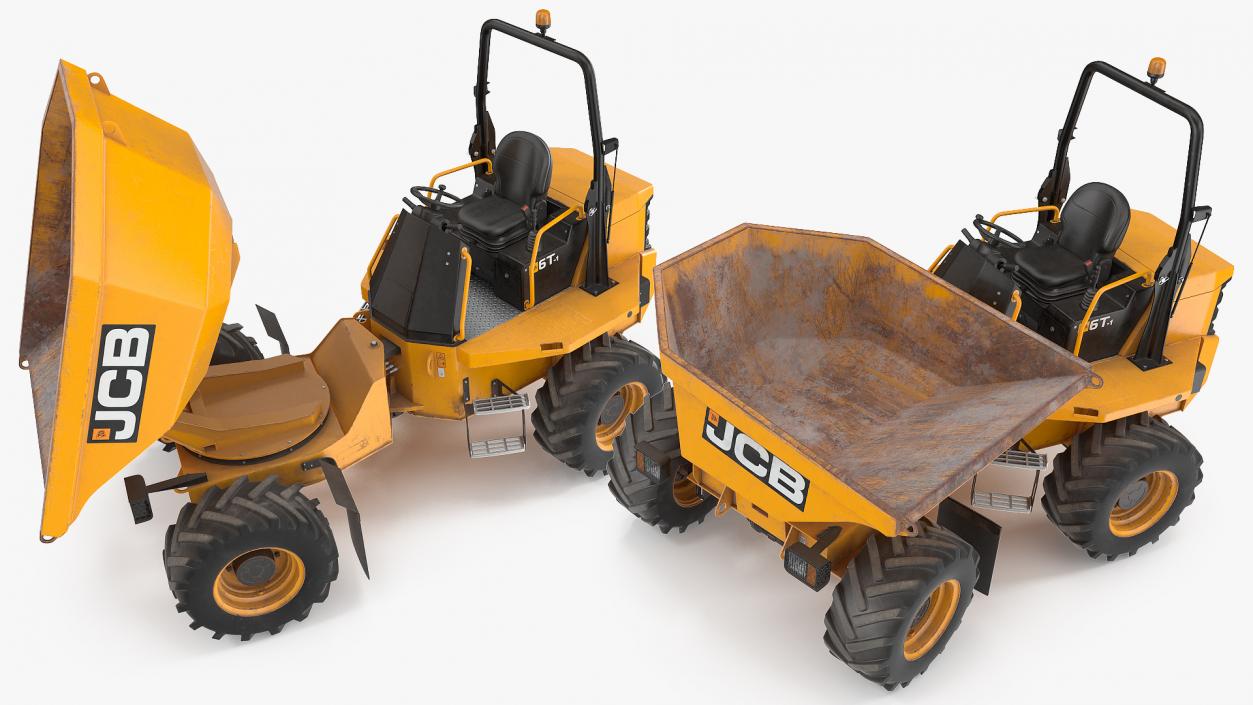 3D JCB 6T-1 Site Dumper Dirty Rigged model