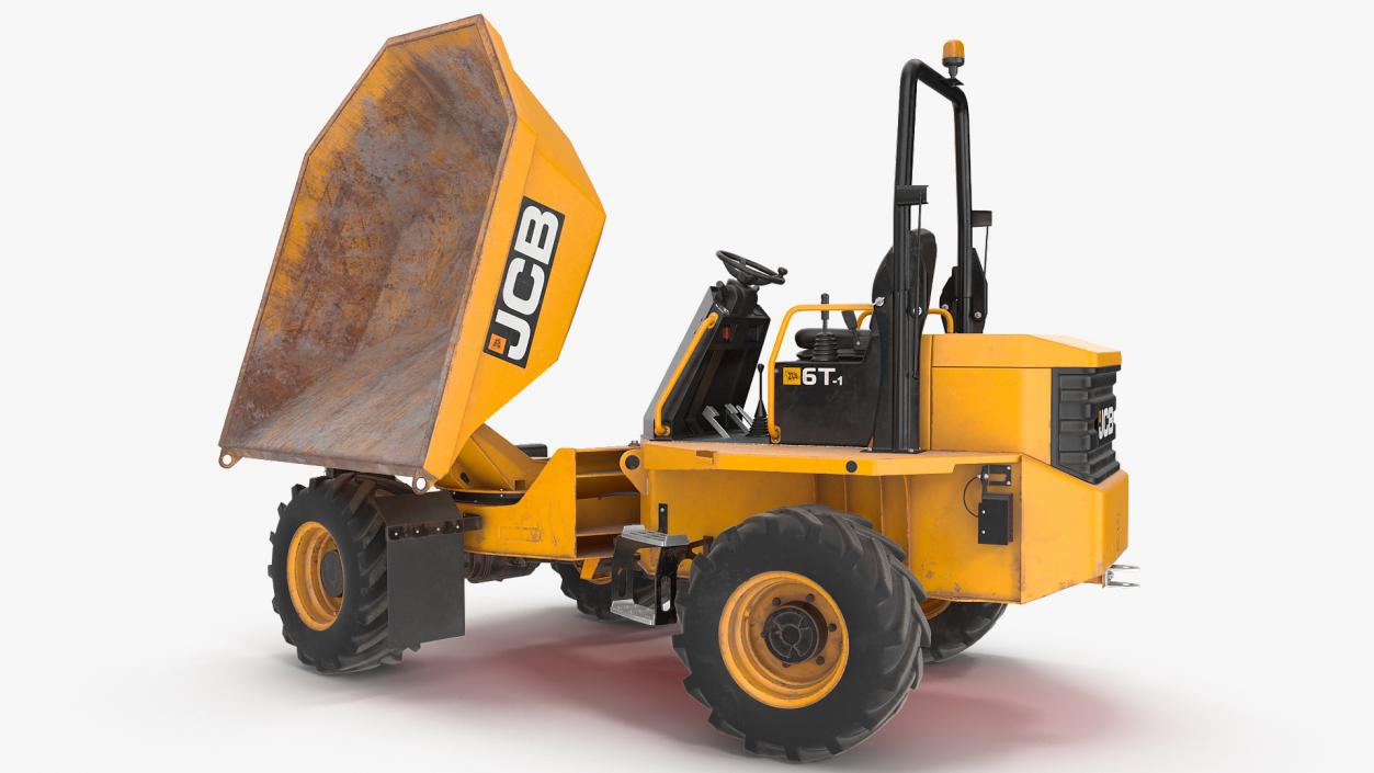 3D JCB 6T-1 Site Dumper Dirty Rigged model