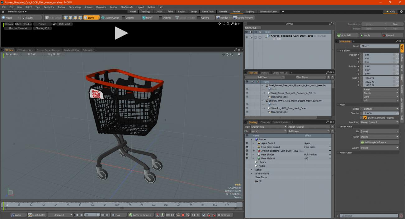 3D model Araven Shopping Cart LOOP 100L