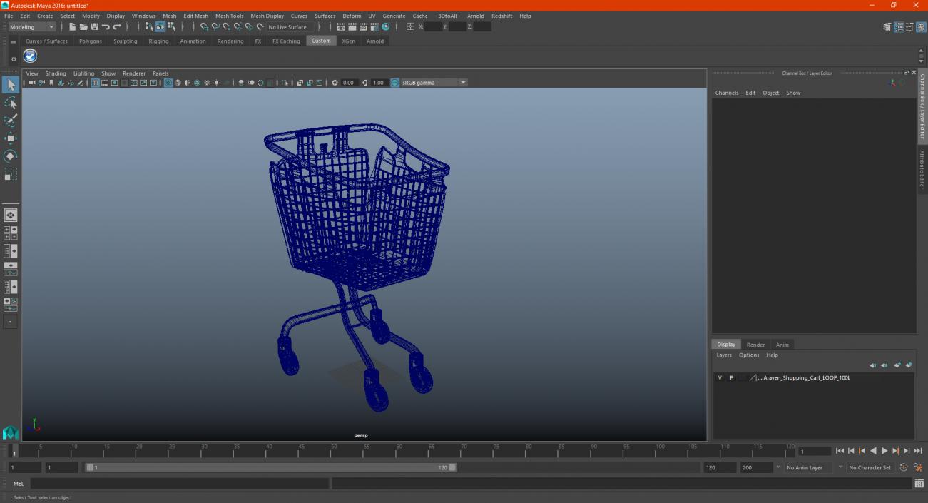 3D model Araven Shopping Cart LOOP 100L