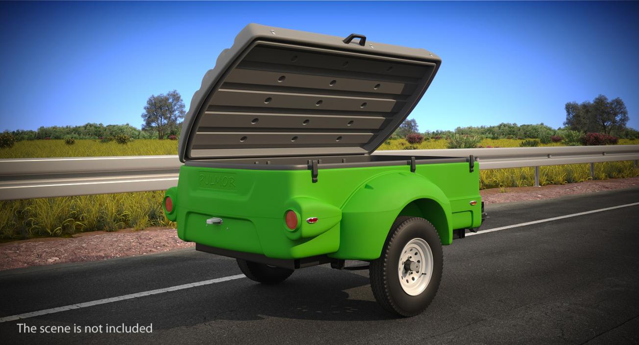 3D Enclosed Small Cargo Trailer Open model