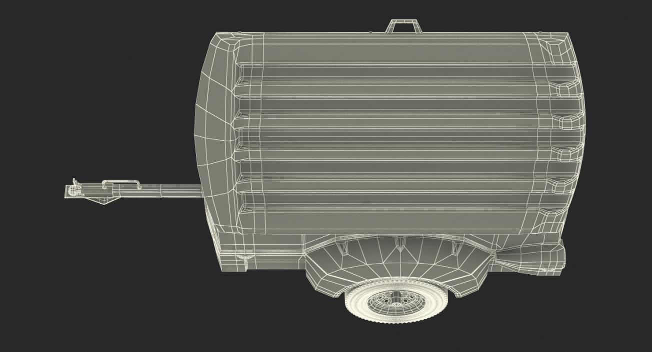 3D Enclosed Small Cargo Trailer Open model