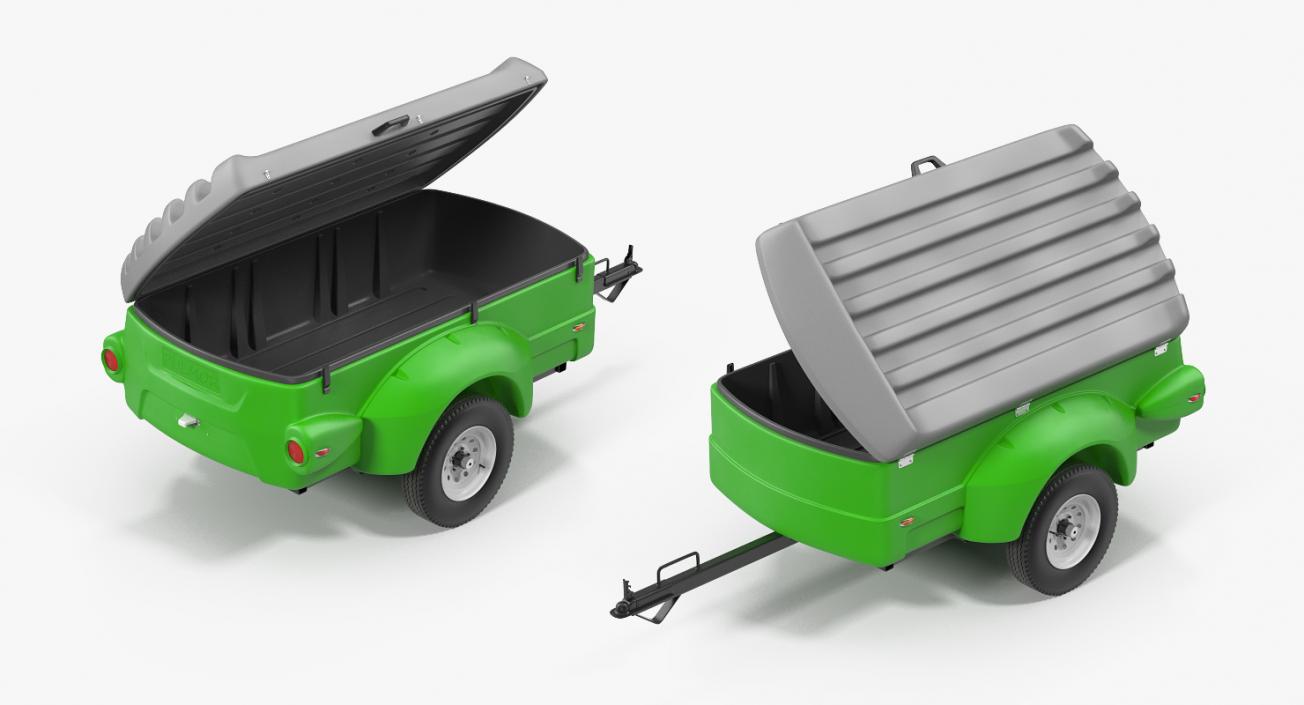 3D Enclosed Small Cargo Trailer Open model