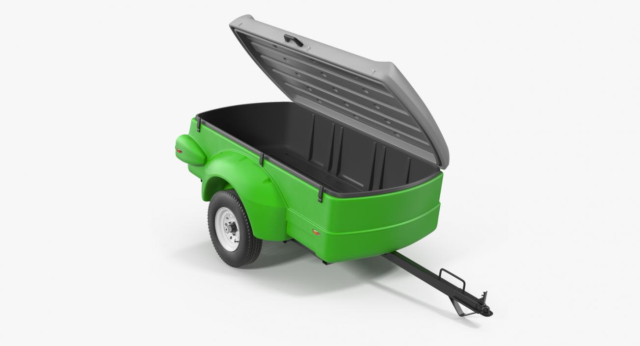 3D Enclosed Small Cargo Trailer Open model