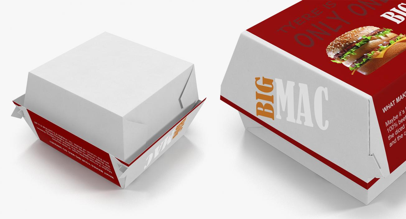 Big Mac Burger and Box 3D