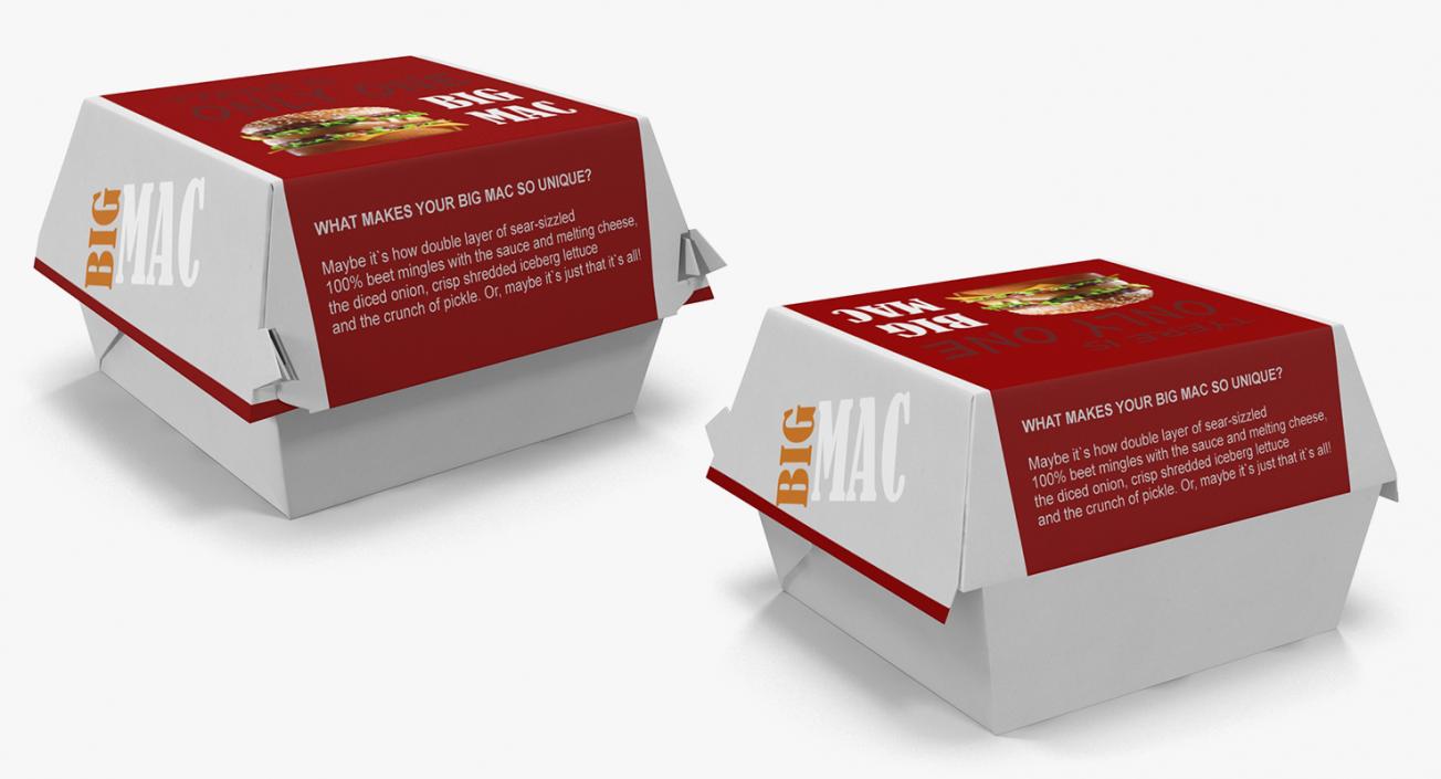 Big Mac Burger and Box 3D