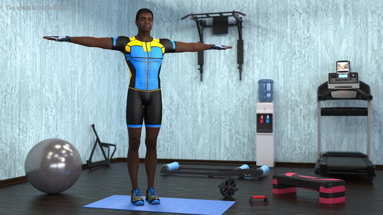 3D African American Sportsman T Pose model