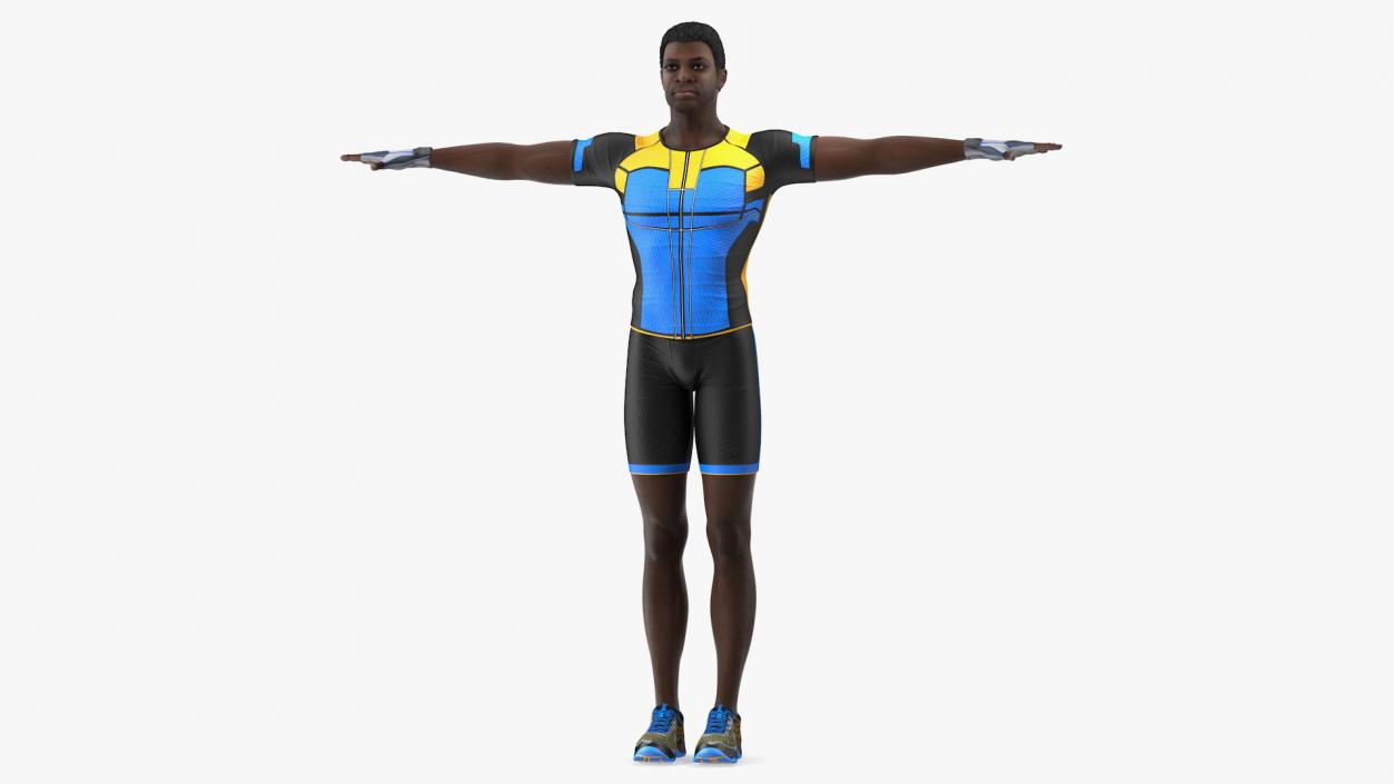 3D African American Sportsman T Pose model