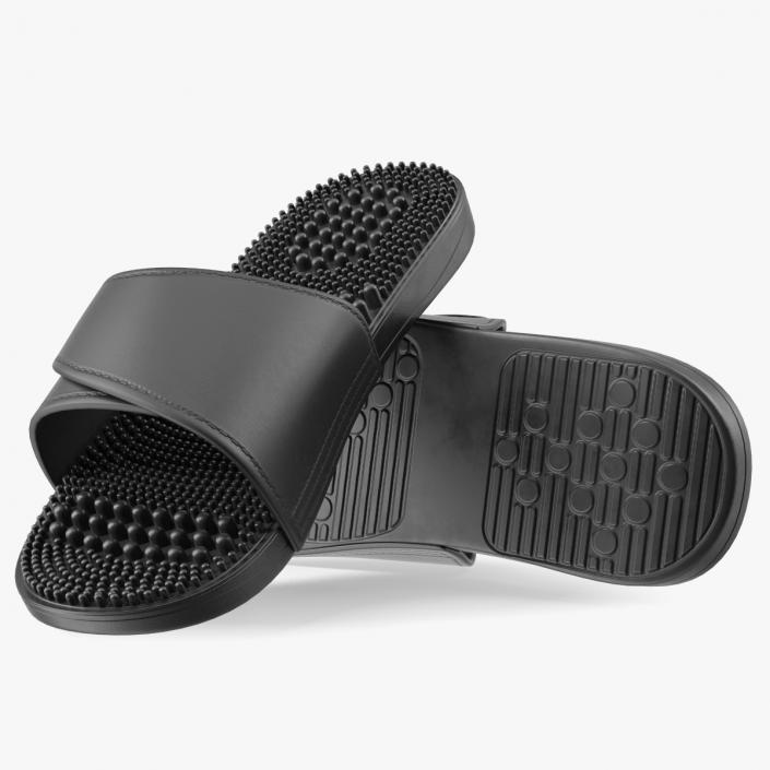 Massage Slippers Black 3D