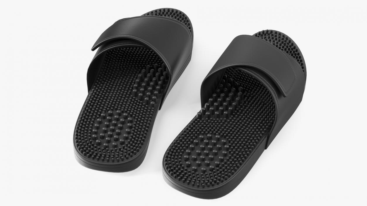 Massage Slippers Black 3D