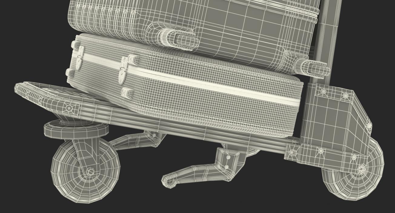 3D model Airport Trolley with Suitcases