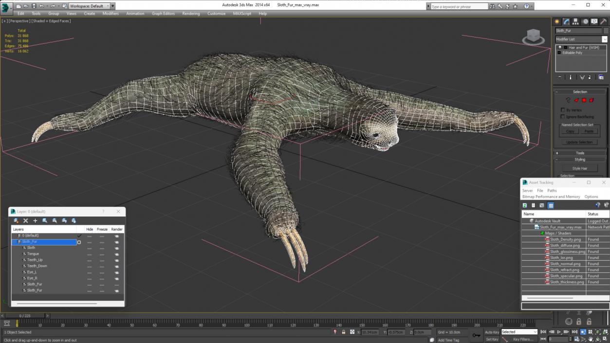 Sloth Fur 3D model