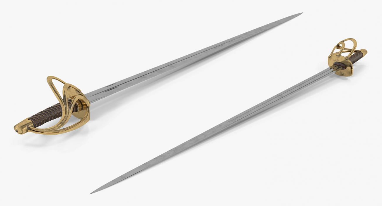 3D American Cavalry Officers Sword