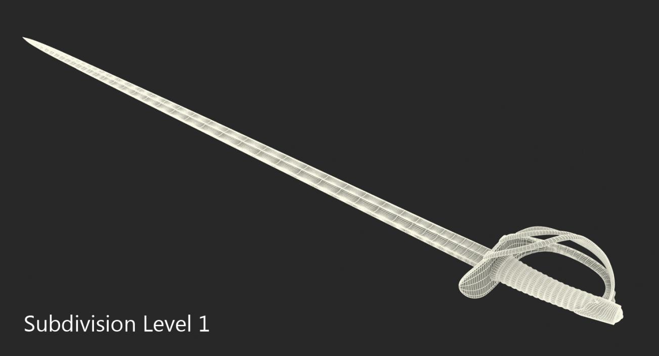 3D American Cavalry Officers Sword