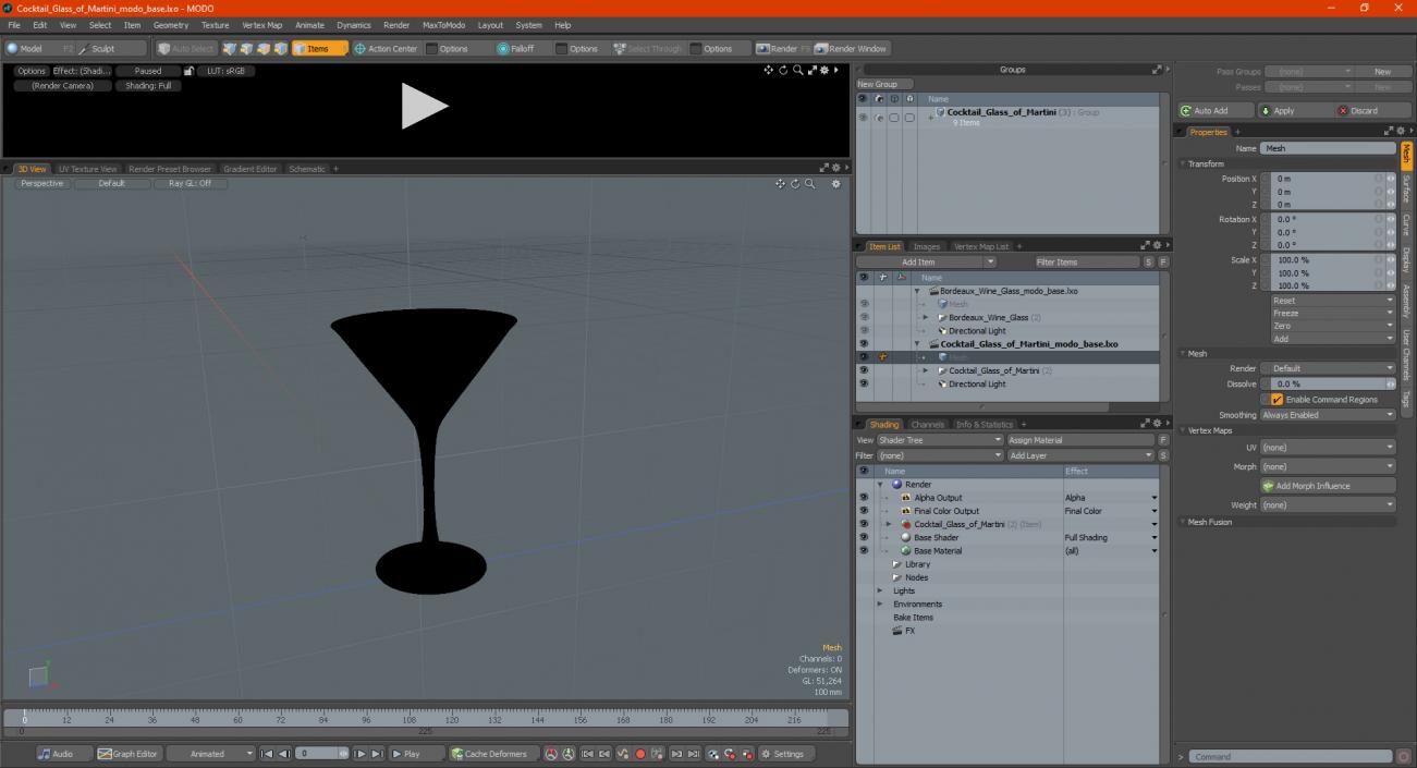 3D model Cocktail Glass of Martini