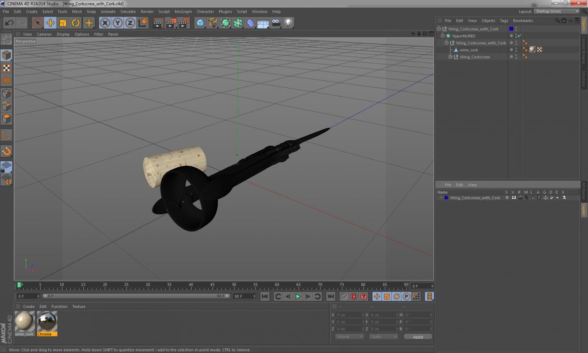 Wing Corkscrew with Cork 3D model