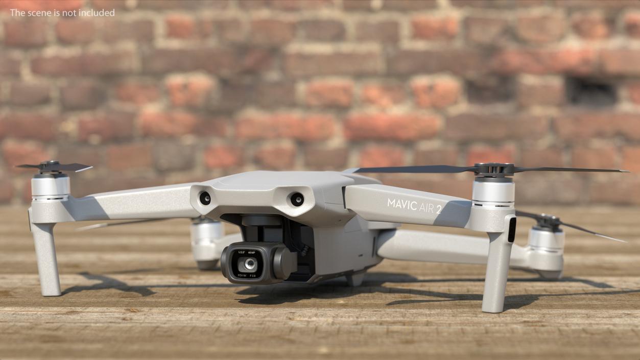 DJI Mavic Air2 Drone Quadcopter UAV with Camera Rigged 3D model