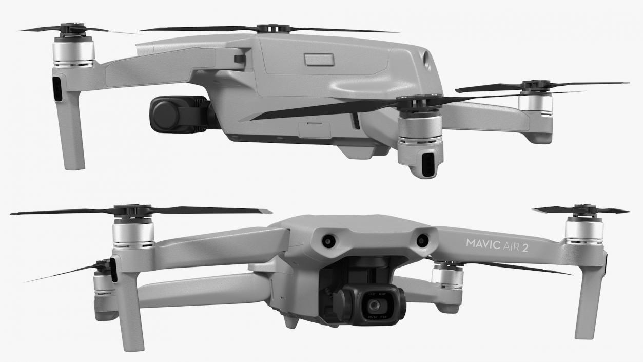 DJI Mavic Air2 Drone Quadcopter UAV with Camera Rigged 3D model