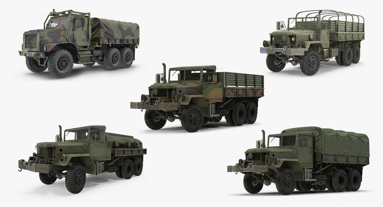 US Army WWII Rigged Trucks Collection 2 3D model