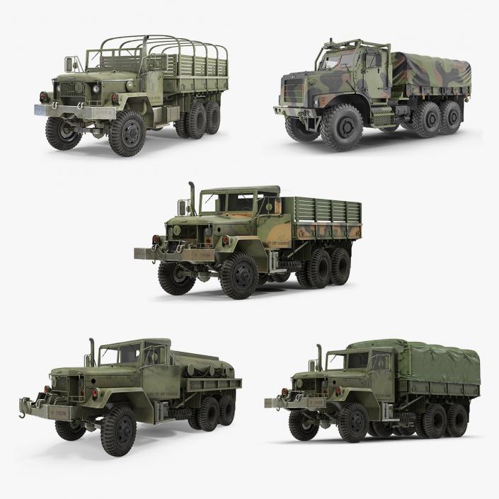 US Army WWII Rigged Trucks Collection 2 3D model