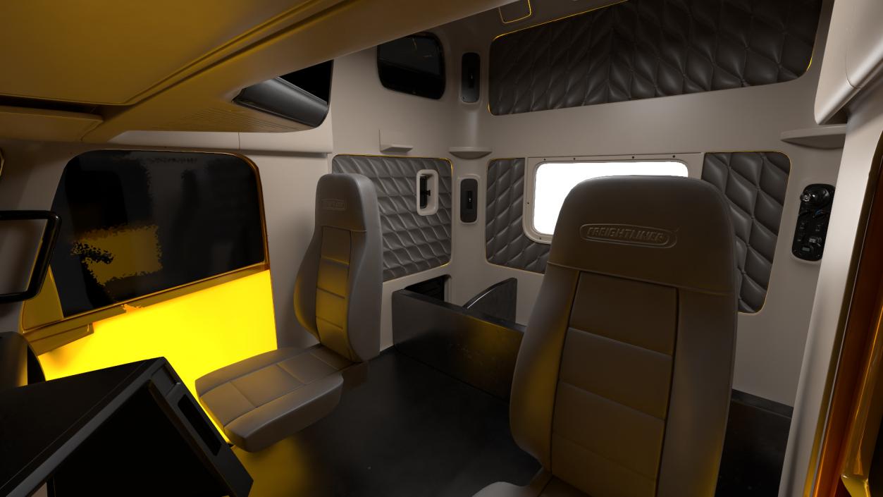 3D model Freightliner 122SD Truck Simple Interior