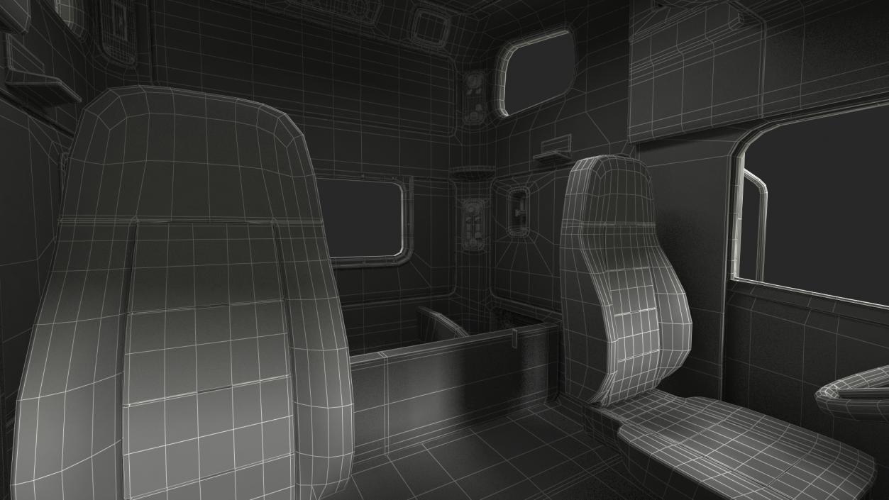 3D model Freightliner 122SD Truck Simple Interior