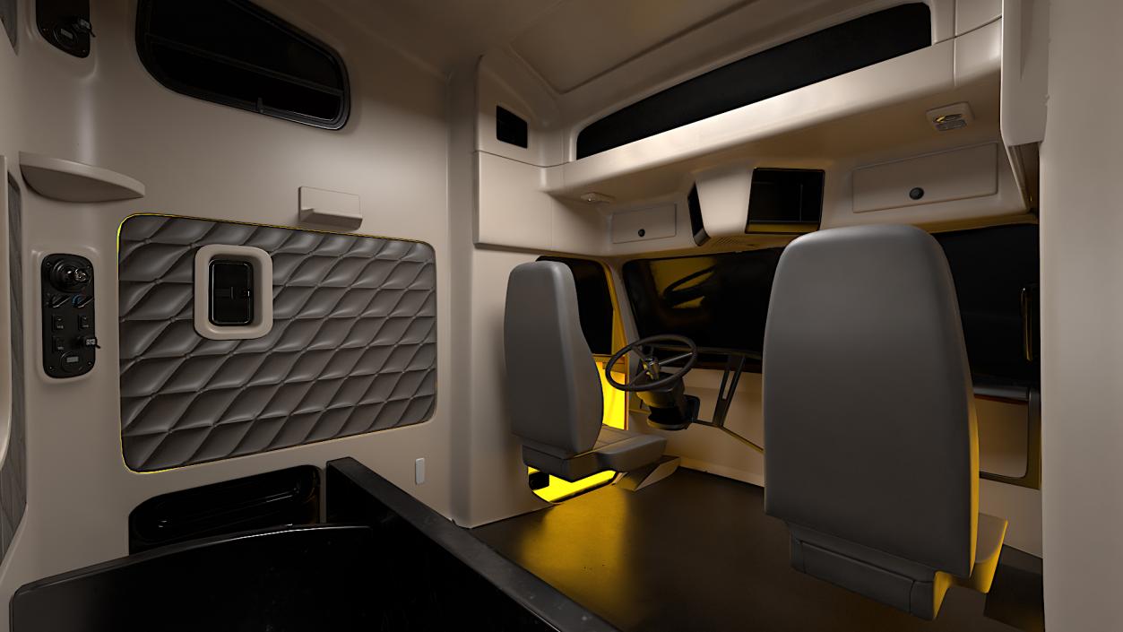 3D model Freightliner 122SD Truck Simple Interior