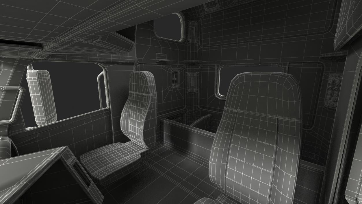 3D model Freightliner 122SD Truck Simple Interior