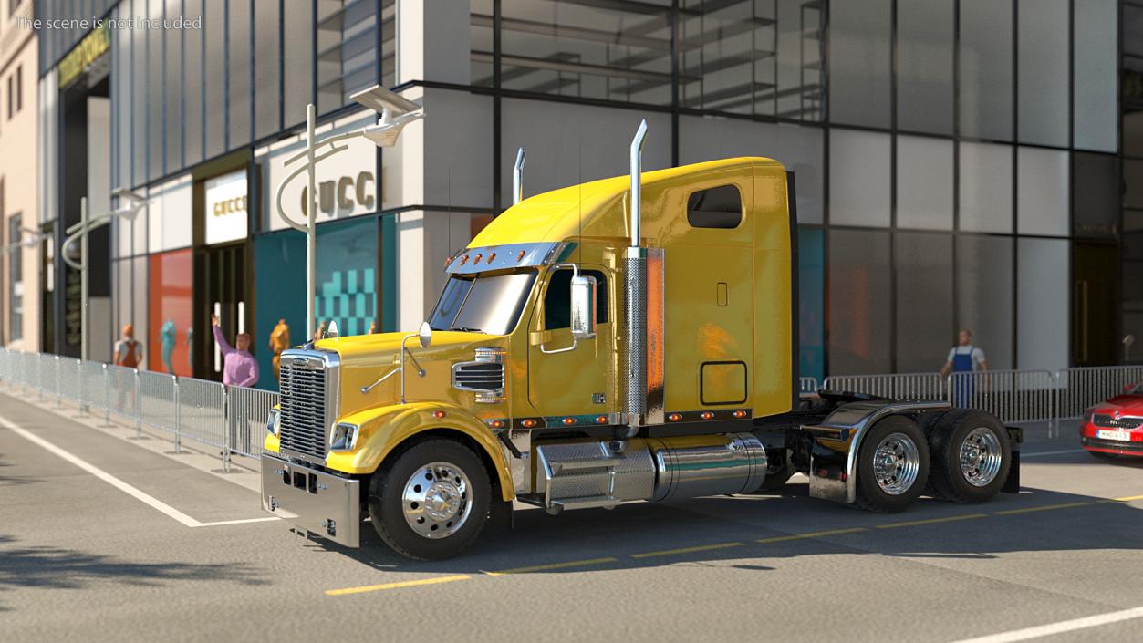 3D model Freightliner 122SD Truck Simple Interior