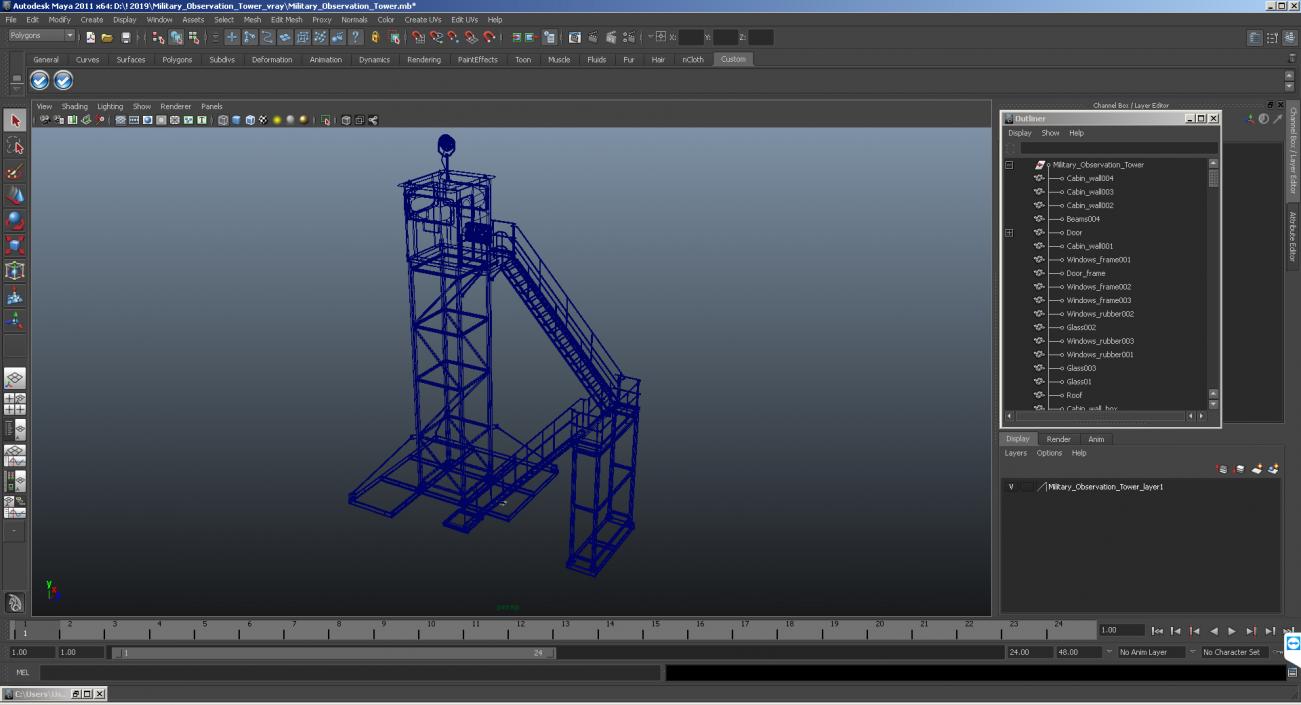 3D Military Observation Tower