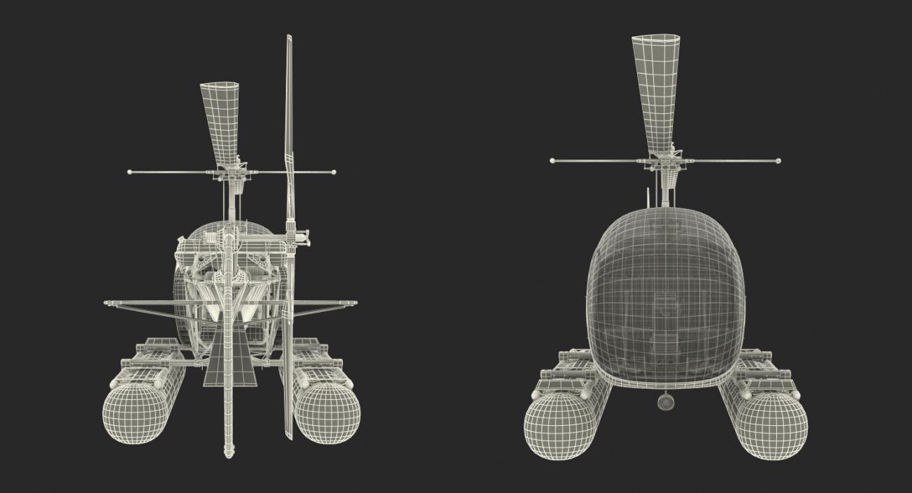 Bell 47 On Floats Police 3D model