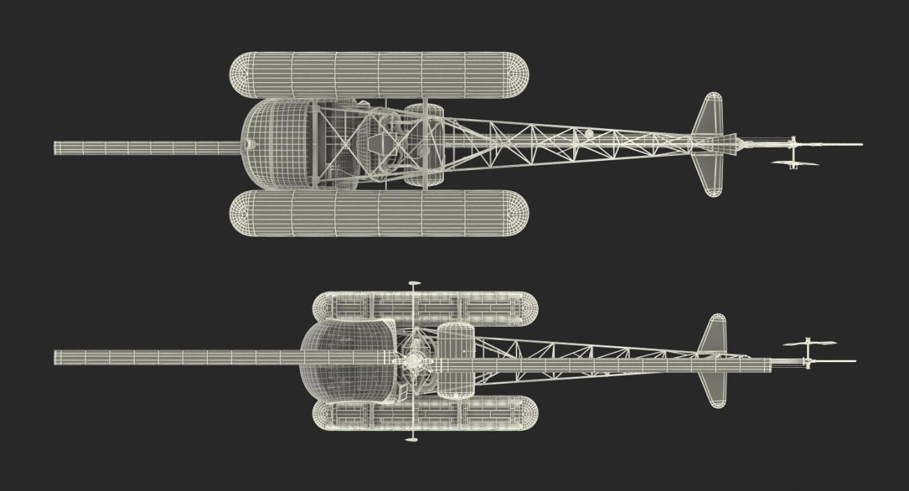 Bell 47 On Floats Police 3D model