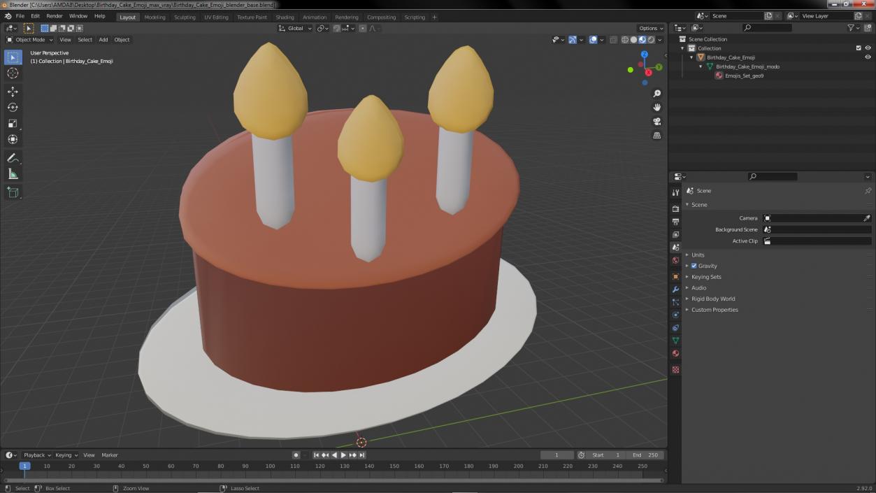 Birthday Cake Emoji 3D model