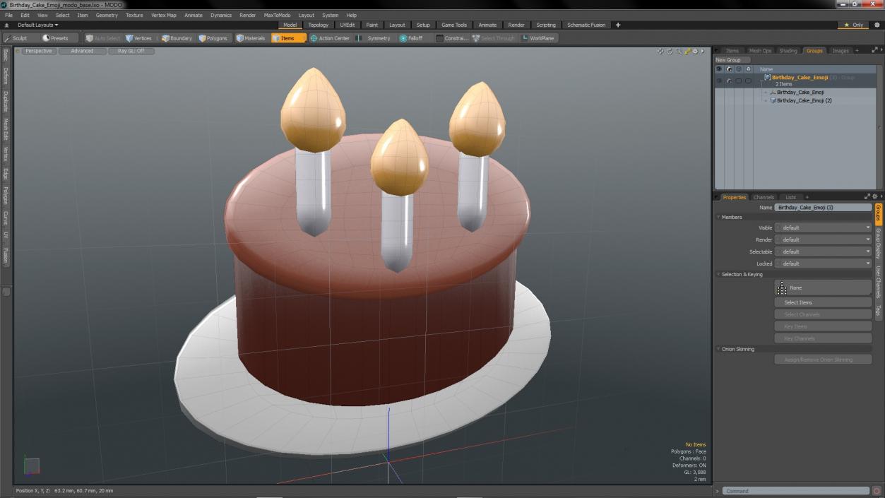 Birthday Cake Emoji 3D model