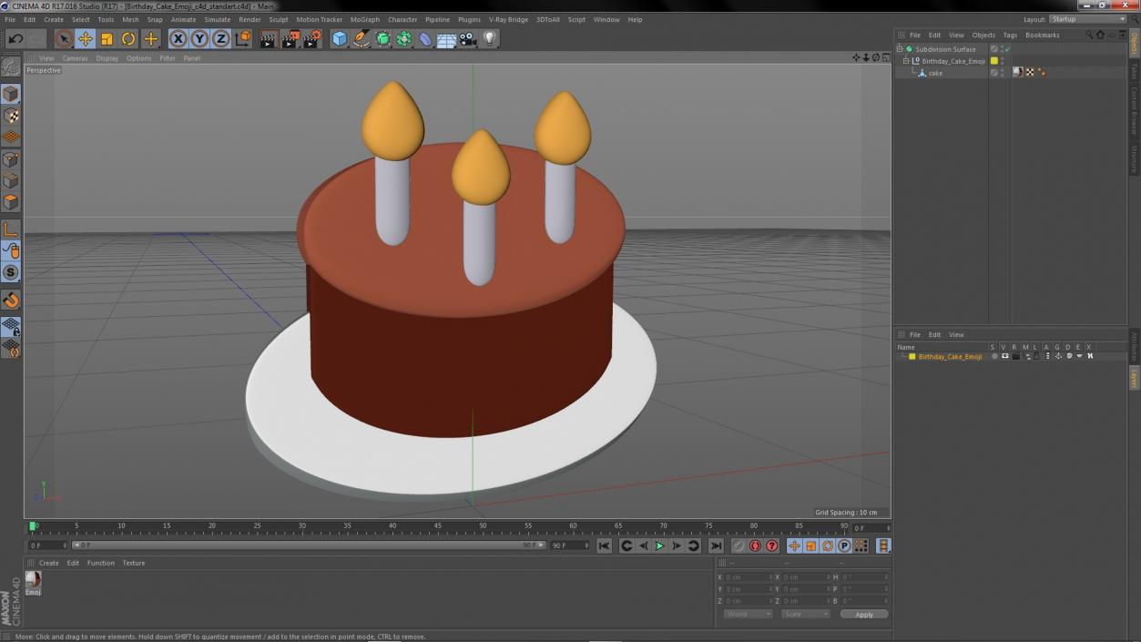 Birthday Cake Emoji 3D model