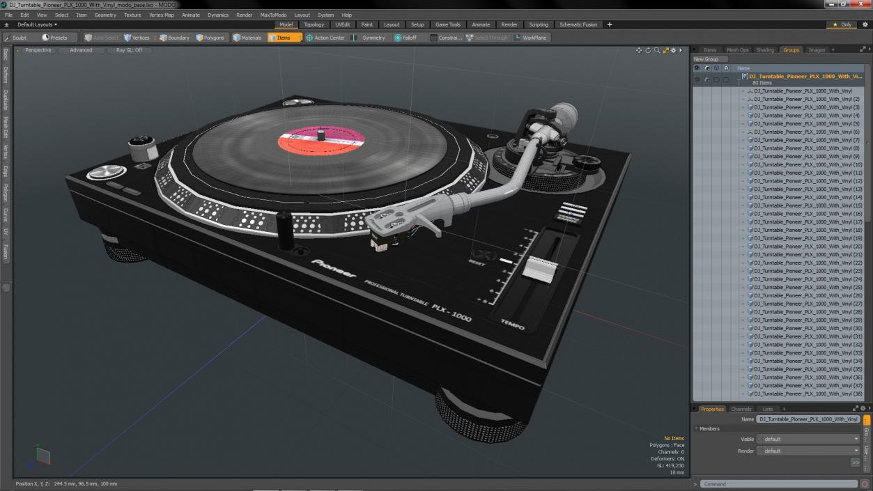 3D model DJ Turntable Pioneer PLX 1000 With Vinyl