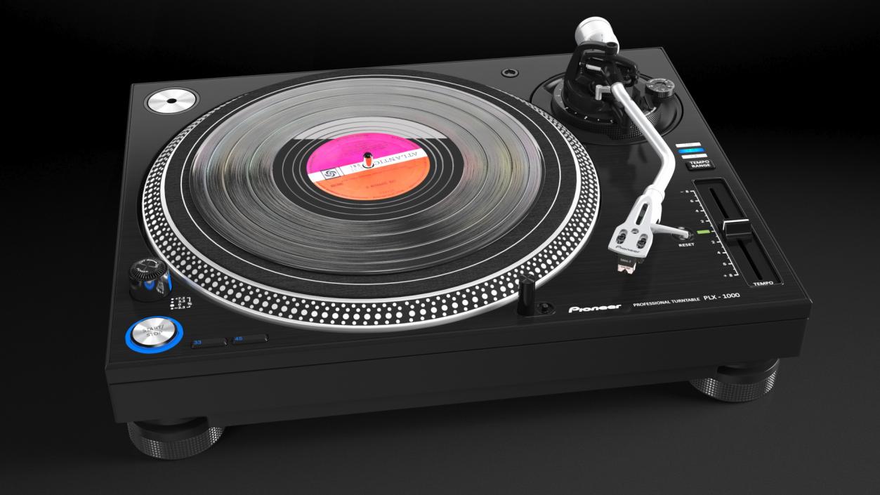 3D model DJ Turntable Pioneer PLX 1000 With Vinyl