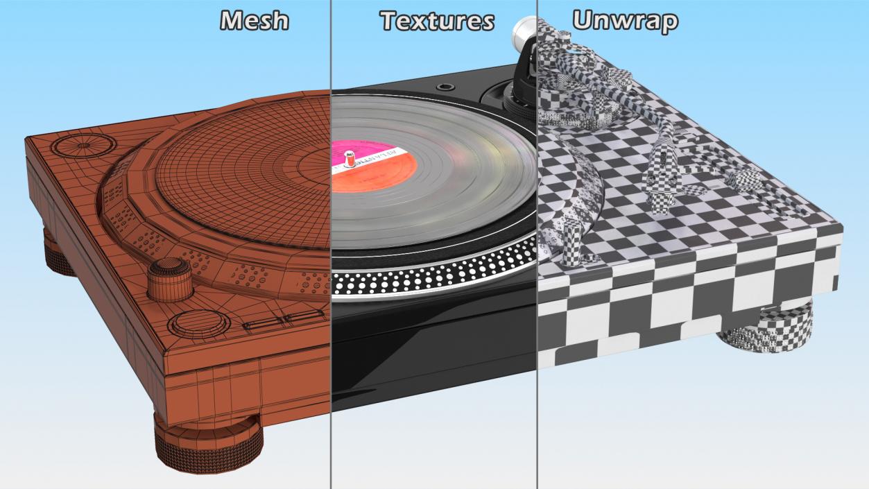 3D model DJ Turntable Pioneer PLX 1000 With Vinyl