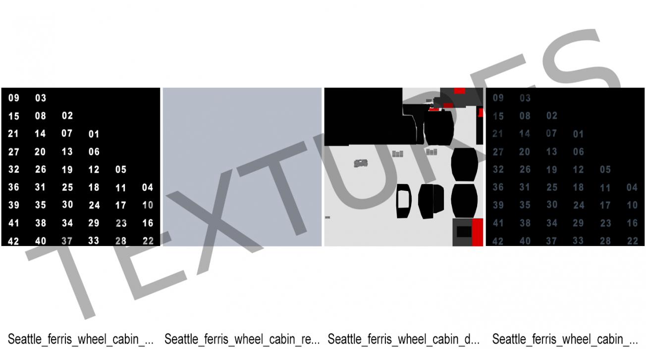 Seattle Great Ferris Wheel at Pier Night Rigged 3D