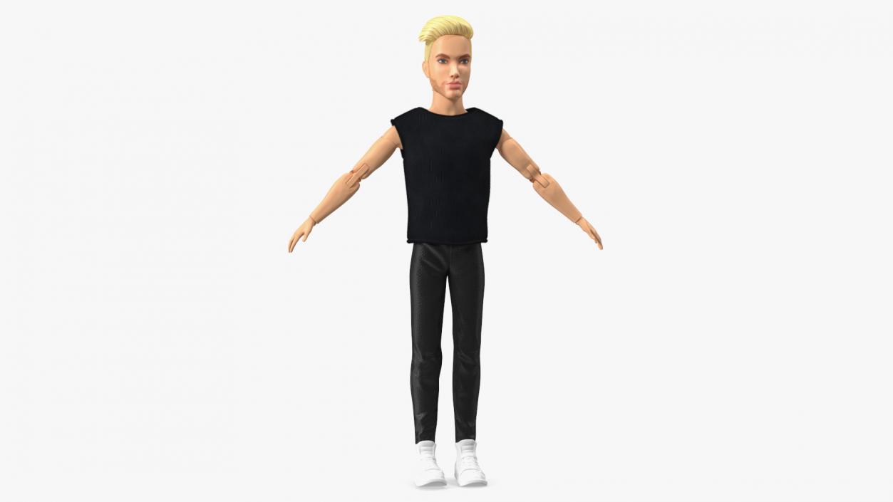 3D model Barbie Ken GTD90 Dressed Rigged Fur