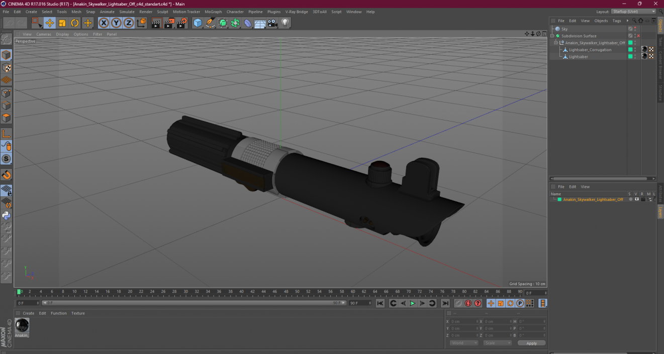 3D Anakin Skywalker Lightsaber Off