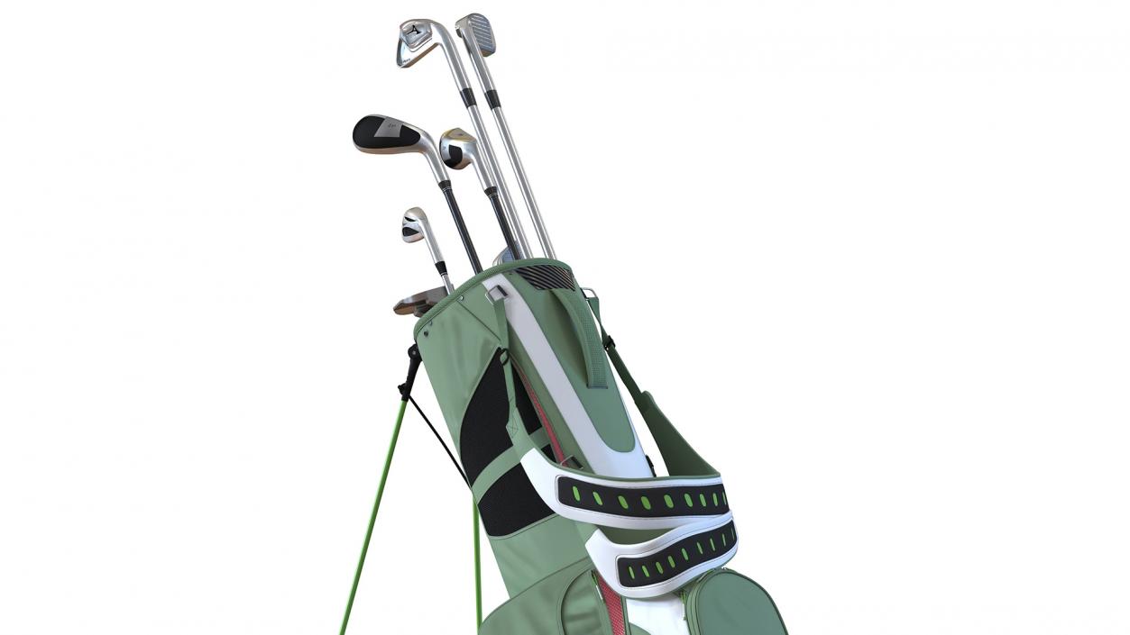 3D Golf Bag with Clubs 2