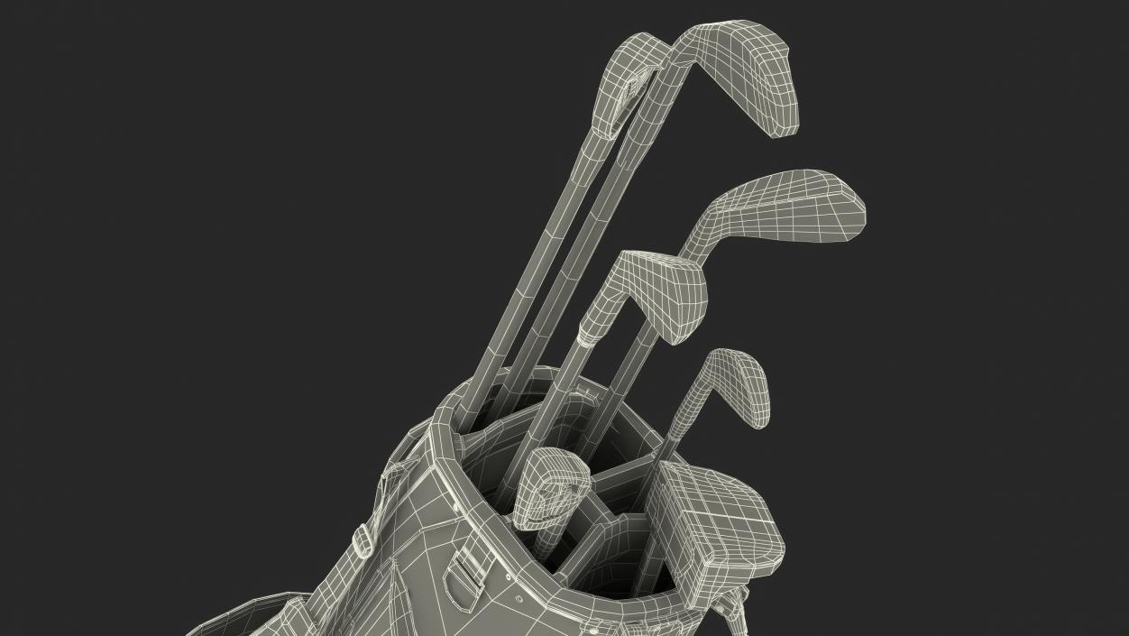 3D Golf Bag with Clubs 2